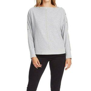 VINCE CAMUTO Snap Trim Dolman Sleeve Sweater